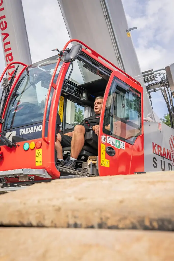 Nahaufnahme aus dem Kranführerhaus